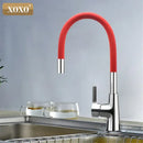 GobekUsa 360° Silica Gel Nose Kitchen Faucet Cold Hot Water Mixer 1301R