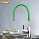 GobekUsa 360° Silica Gel Nose Kitchen Faucet Cold Hot Water Mixer 1301R