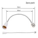 Flexible white & gold e27 base extension adaptor living room lamp accessory by Decorbites