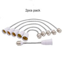 Flexible white & gold e27 base extension adaptor living room lamp accessory by Decorbites