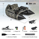 350 LBS Inflatable Fishing Float Tube with Adjustable Backrest and Backpack Straps-Camouflage by LJGDeals