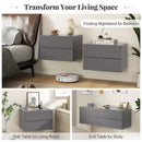Floating Nightstand with Drawers and Storage Shelf by LJGDeals