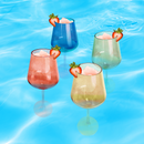 Floating Wine Glasses for Pool (18 Oz | Set of 8) That Float | Shatterproof Poolside Wine Glasses | Beach Cups Glass | Outdoor Tritan Plastic Wine Glasses with Stem, Plastic Glassware DISHWASHER SAFE