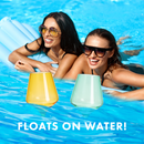 Floating Wine Glasses for Pool - Set of 2-15 OZ Shatterproof Poolside Wine Glasses, Tritan Plastic Reusable Stemware, Beach Outdoor Cocktail, Wine, Champagne, Water Glassware - Spring Summer (Green)