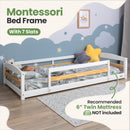Twin Montessori Floor Bed with Safety Guardrails