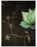 Wool and Silk Hand Woven Lori Area Rug 6x8 Dark Brown and Copper