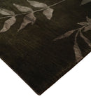 Floral 6x8 Dark Brown and Copper Wool and Silk Hand Woven Rug | HL7