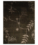 Floral 6x8 Dark Brown and Copper Wool and Silk Hand Woven Rug | HL7