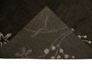 Floral 6x8 Dark Brown and Copper Wool and Silk Hand Woven Rug | HL7