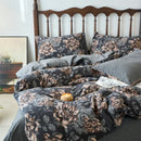 GobekUsa 100% Cotton Double-Layer Floral Jacquard Duvet Cover Set