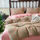 GobekUsa 100% Cotton Double-Layer Floral Jacquard Duvet Cover Set