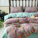 GobekUsa 100% Cotton Double-Layer Floral Jacquard Duvet Cover Set