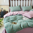 GobekUsa 100% Cotton Double-Layer Floral Jacquard Duvet Cover Set