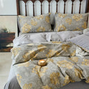 GobekUsa 100% Cotton Double-Layer Floral Jacquard Duvet Cover Set