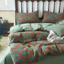 GobekUsa 100% Cotton Double-Layer Floral Jacquard Duvet Cover Set