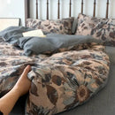 GobekUsa 100% Cotton Double-Layer Floral Jacquard Duvet Cover Set