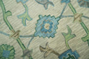 Floral Beige, Gray, Blue and Green Oriental Oushak Hand Tufted 8x10 wool Area rug by The Rug Decor