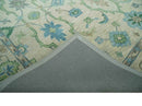 Floral Beige, Gray, Blue and Green Oriental Oushak Hand Tufted 8x10 wool Area rug by The Rug Decor