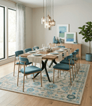 Beige Gray Blue Green Oriental Oushak Hand Tufted Wool Area Rug