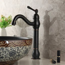 GobekUsa Black Ceramics Sink with Hand-Painted Waterfall Design and Brass Faucet