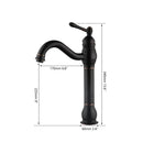 GobekUsa Black Ceramics Sink with Hand-Painted Waterfall Design and Brass Faucet
