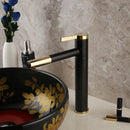 GobekUsa Black Ceramic Hand-Painted Washbasin with Swivel Brass Faucet