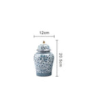GobekUsa Blue White Ceramic Enamel General Jar Tea Canister Desk Flower Texture Pot