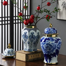 GobekUsa Blue White Porcelain General Jar Vase Handicraft Home Decoration Ornaments