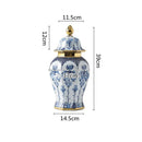 GobekUsa Blue White Porcelain General Jar Vase Handicraft Home Decoration Ornaments