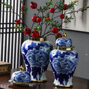 GobekUsa Blue White Porcelain General Jar Vase Handicraft Home Decoration Ornaments
