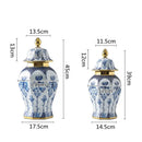 GobekUsa Blue White Porcelain General Jar Vase Handicraft Home Decoration Ornaments