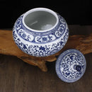GobekUsa Blue White Porcelain Storage Tank for Living Room Decor & Small Objects.
