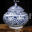 GobekUsa Blue White Porcelain Storage Tank for Living Room Decor & Small Objects.