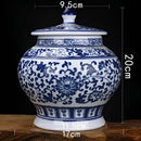GobekUsa Blue White Porcelain Storage Tank for Living Room Decor & Small Objects.