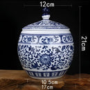 GobekUsa Blue White Porcelain Storage Tank for Living Room Decor & Small Objects.