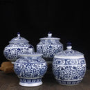 GobekUsa Blue White Porcelain Storage Tank for Living Room Decor & Small Objects.