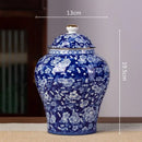 Floral blue & white porcelain tea pot kitchen storage container by Decorbites