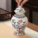 Floral blue & white porcelain tea pot kitchen storage container by Decorbites