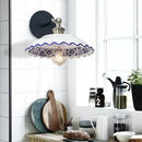GobekUsa Blue White Porcelain Wall Lamp: Modern Ceramic Sconces for Living Room, Bedroom, Bathroom