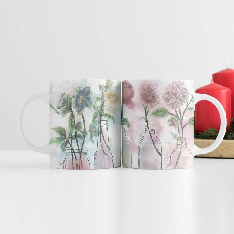 Floral Bottles Mug