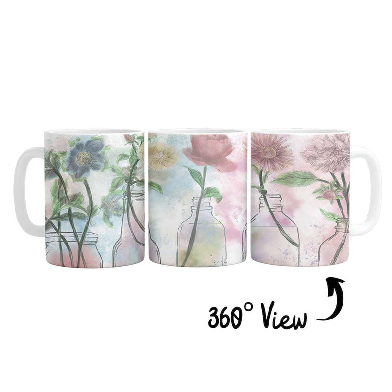 Floral Bottles Mug