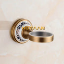 Floral brass soap holder with white ceramic dish bathroom accessory by Decorbites