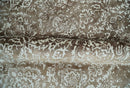 Floral Brown and Ivory Traditional Ikat Large Design 5.6x8 Hand loom Viscose Area Rug