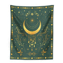 Floral celestial moon phase tapestry bedroom wall decor by Decorbites