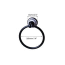 Floral ceramic black stainless steel towel ring bathroom decor by Decorbites