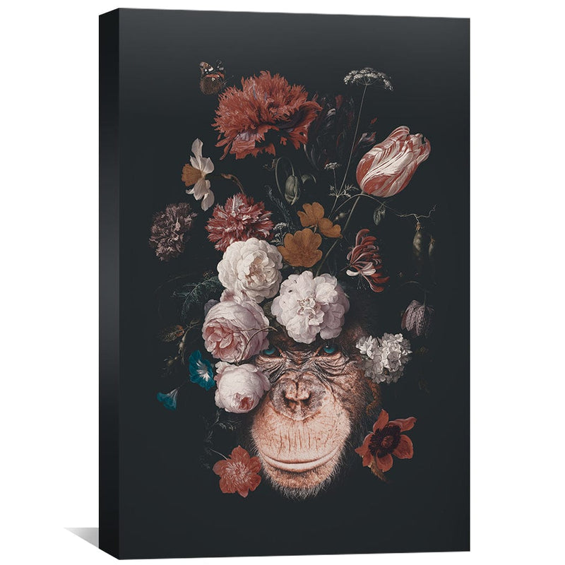 Floral Chimp Canvas