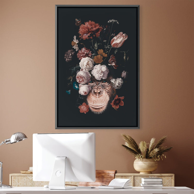 Floral Chimp Canvas