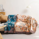 GobekUsa Double Cotton Bohemian Throw Blanket - Lightweight & Breathable Summer Cover for Beds, Sofas, and Home Decor