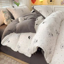 GobekUsa Double-Layer Yarn Printed Cotton Quilt Cover Set - Queen/King/Double/Single Bed