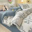 GobekUsa Double-Layer Yarn Printed Cotton Quilt Cover Set - Queen/King/Double/Single Bed